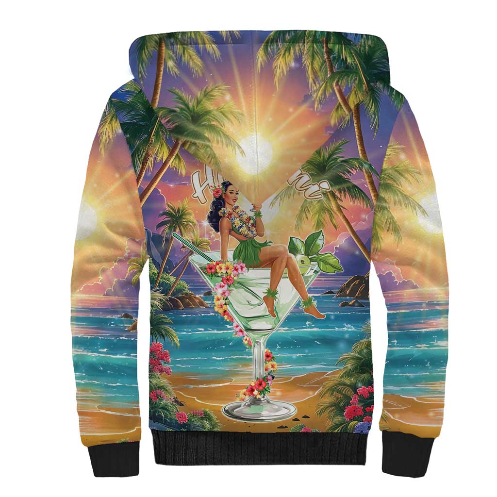 Aloha Hawaii Sherpa Hoodie Hula Martini Tropical Vibes LT05 - Polynesian Pride