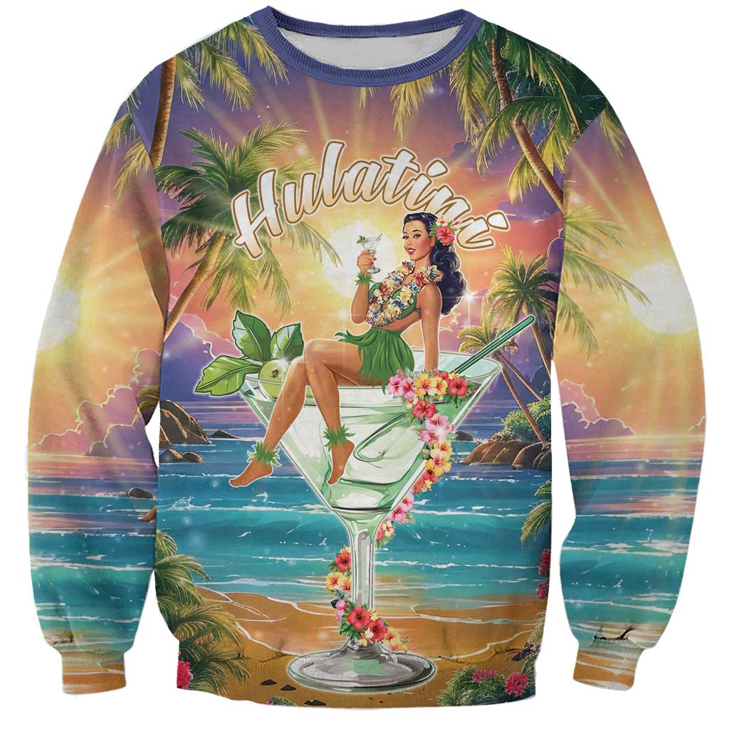 Aloha Hawaii Sweatshirt Hula Martini Tropical Vibes LT05 Unisex Colorful - Polynesian Pride