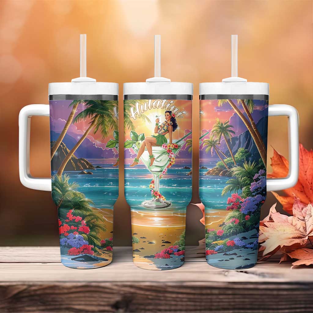 Aloha Hawaii Tumbler With Handle Hula Martini Tropical Vibes - Polynesian Pride