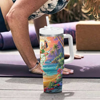 Aloha Hawaii Tumbler With Handle Hula Martini Tropical Vibes - Polynesian Pride