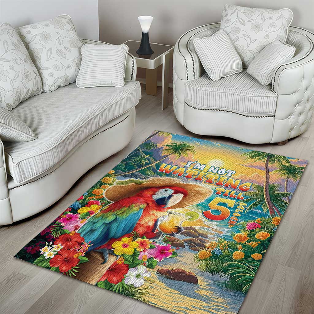 Hawaii Parrot Area Rug Im Not Waiting Till 5 Oclock - Polynesian Pride