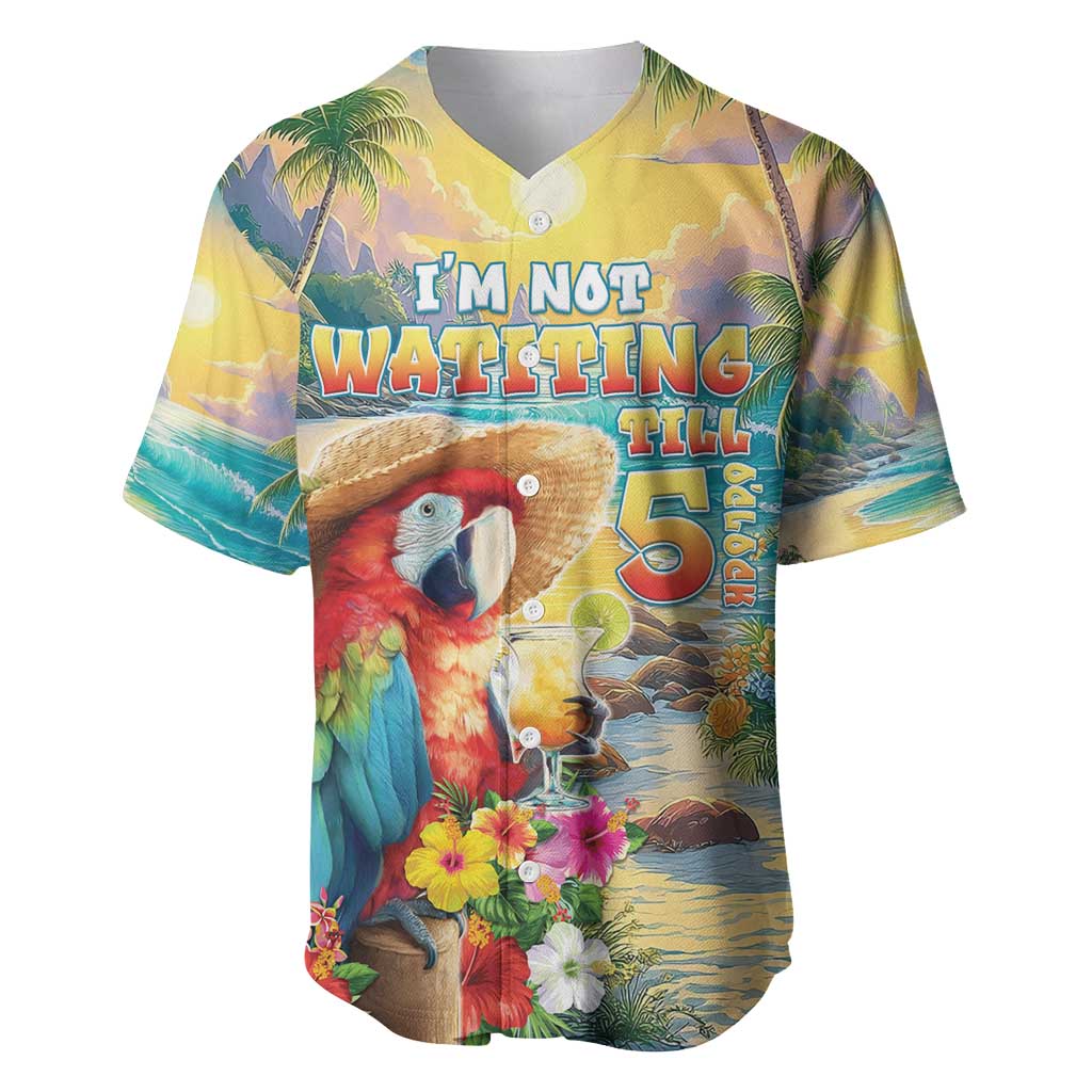 Hawaii Parrot Baseball Jersey Im Not Waiting Till 5 Oclock - Polynesian Pride