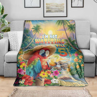Hawaii Parrot Blanket Im Not Waiting Till 5 Oclock - Polynesian Pride