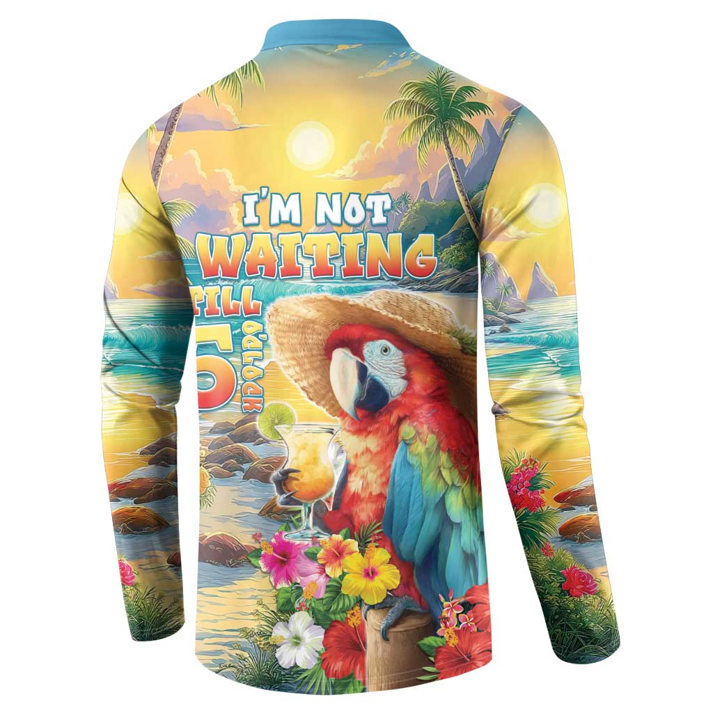 Hawaii Parrot Button Sweatshirt Im Not Waiting Till 5 Oclock LT05 - Polynesian Pride