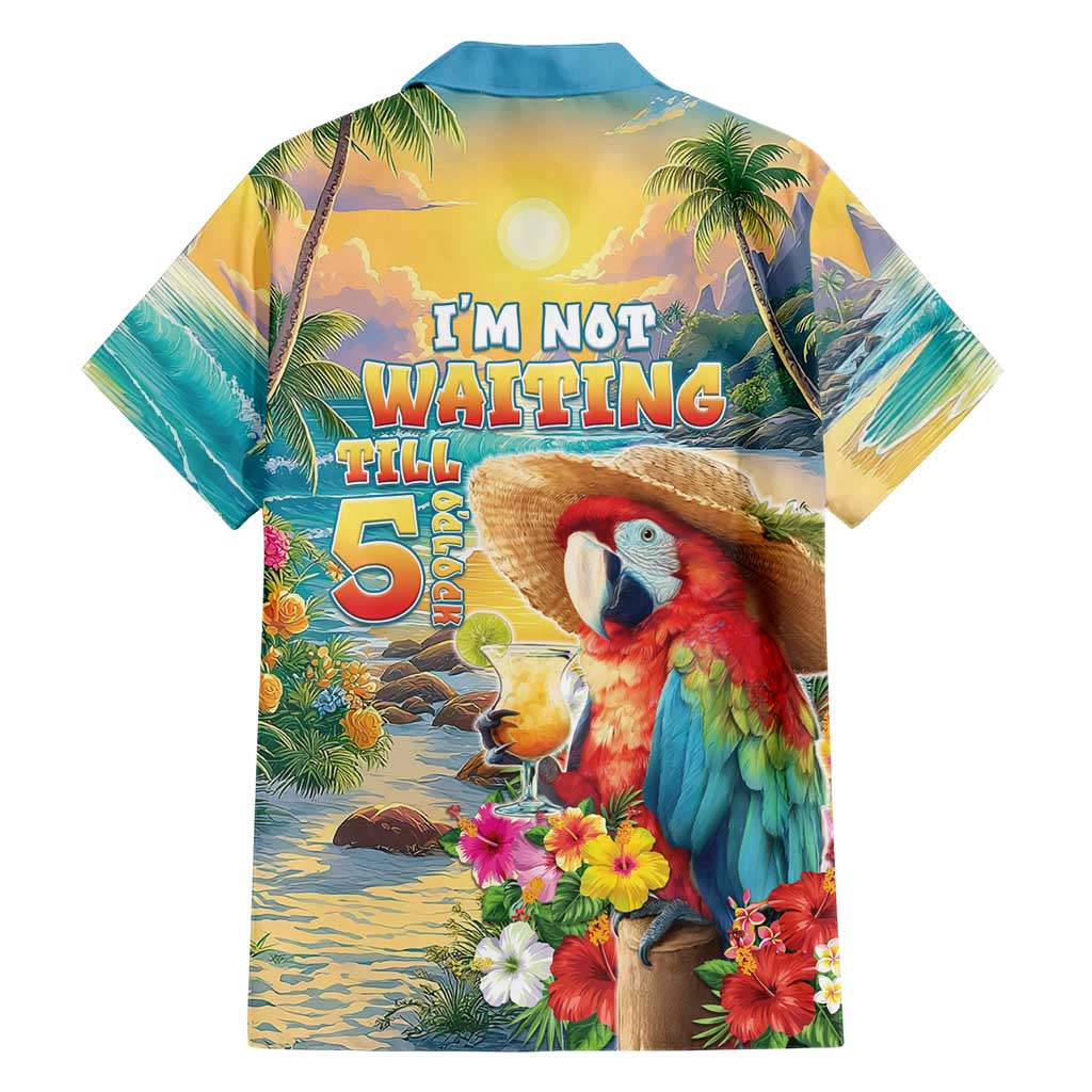 Hawaii Parrot Family Matching Off Shoulder Maxi Dress and Hawaiian Shirt Im Not Waiting Till 5 Oclock