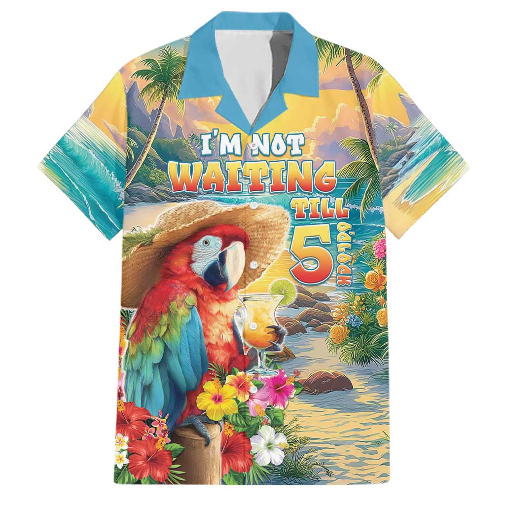 Hawaii Parrot Family Matching Off Shoulder Short Dress and Hawaiian Shirt Im Not Waiting Till 5 Oclock