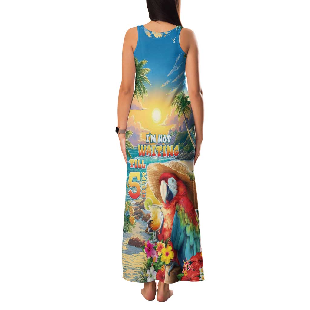 Hawaii Parrot Family Matching Tank Maxi Dress and Hawaiian Shirt Im Not Waiting Till 5 Oclock
