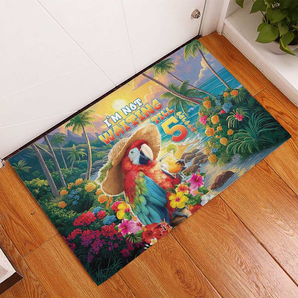 Hawaii Parrot Rubber Doormat Im Not Waiting Till 5 Oclock LT05 - Polynesian Pride