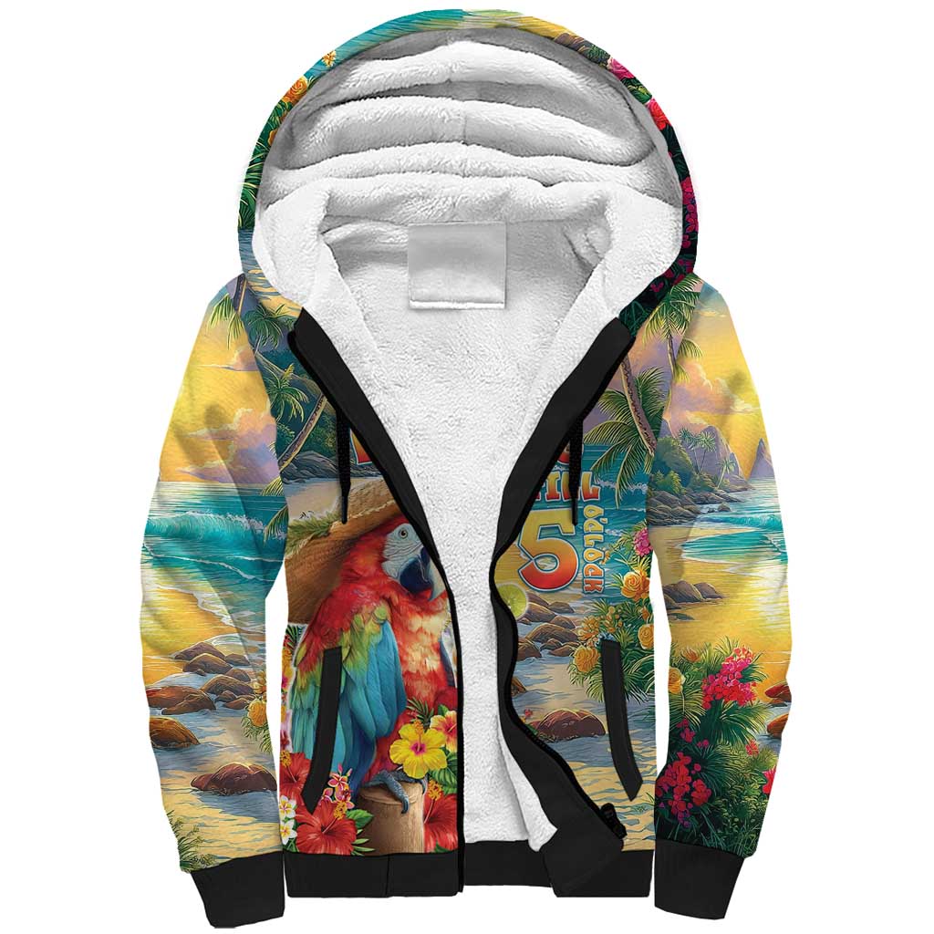 Hawaii Parrot Sherpa Hoodie Im Not Waiting Till 5 Oclock LT05 Unisex Colorful - Polynesian Pride
