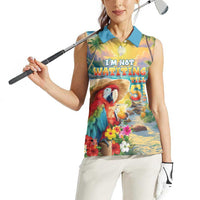 Hawaii Parrot Women Sleeveless Polo Shirt Im Not Waiting Till 5 Oclock - Polynesian Pride