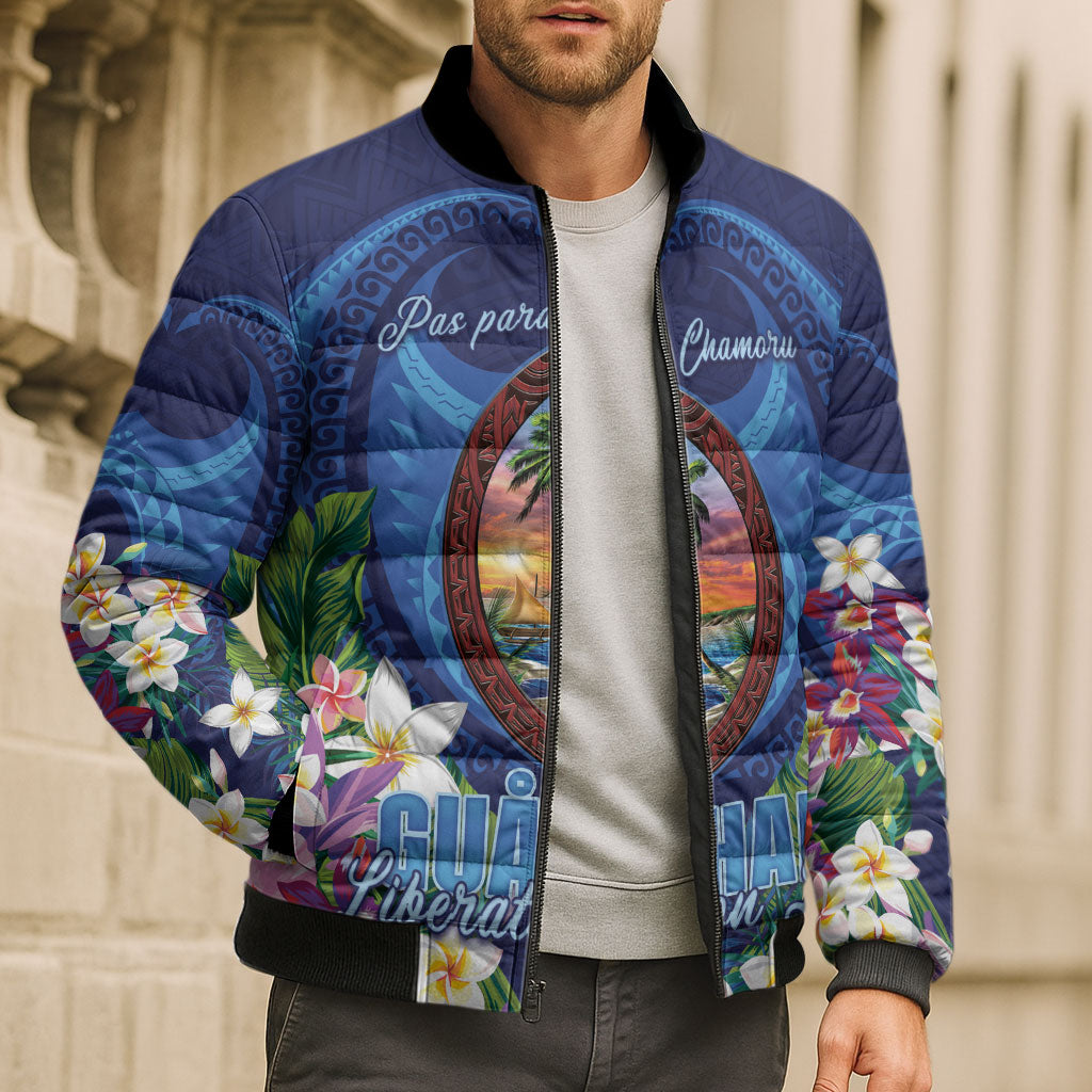 Guam Liberation Day Bomber Puffer Jacket Pas Para I Chamoru