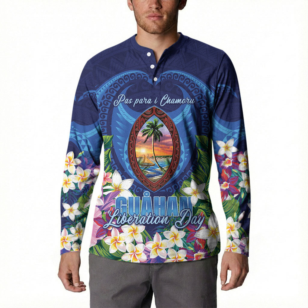Guam Liberation Day Button Sweatshirt Pas Para I Chamoru