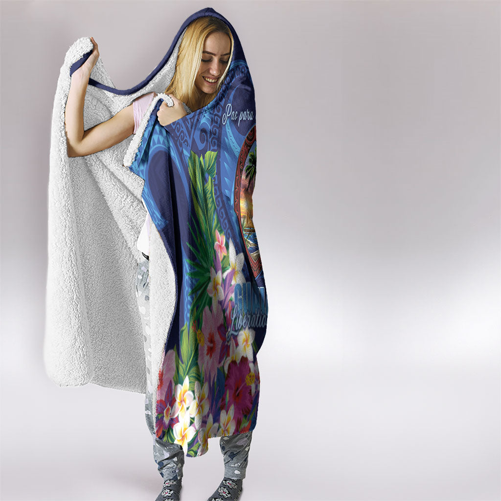 Guam Liberation Day Hooded Blanket Pas Para I Chamoru
