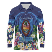 Guam Liberation Day Long Sleeve Polo Shirt Pas Para I Chamoru