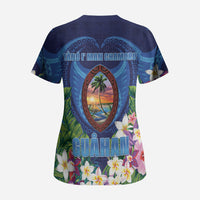 Guam Liberation Day Scrub Top Pas Para I Chamoru