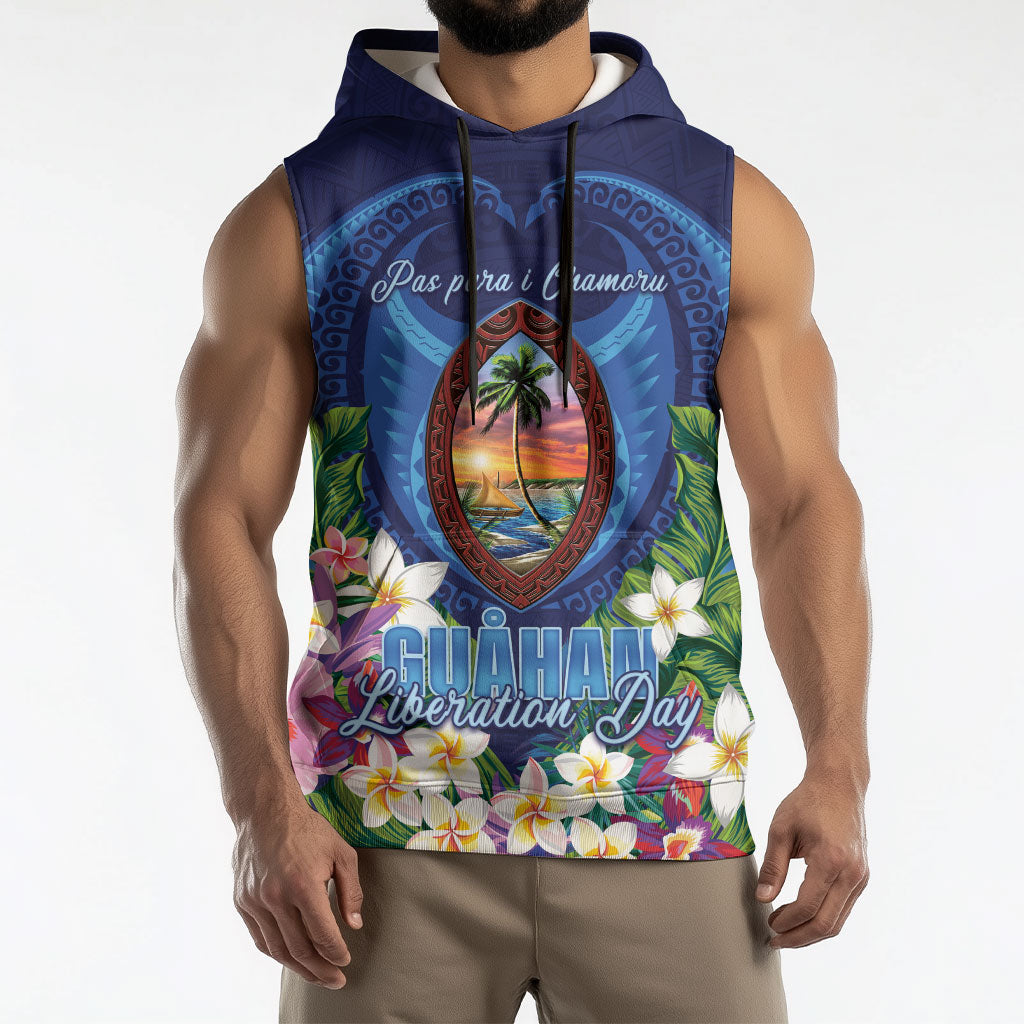 Guam Liberation Day Sleeveless Hoodie Pas Para I Chamoru