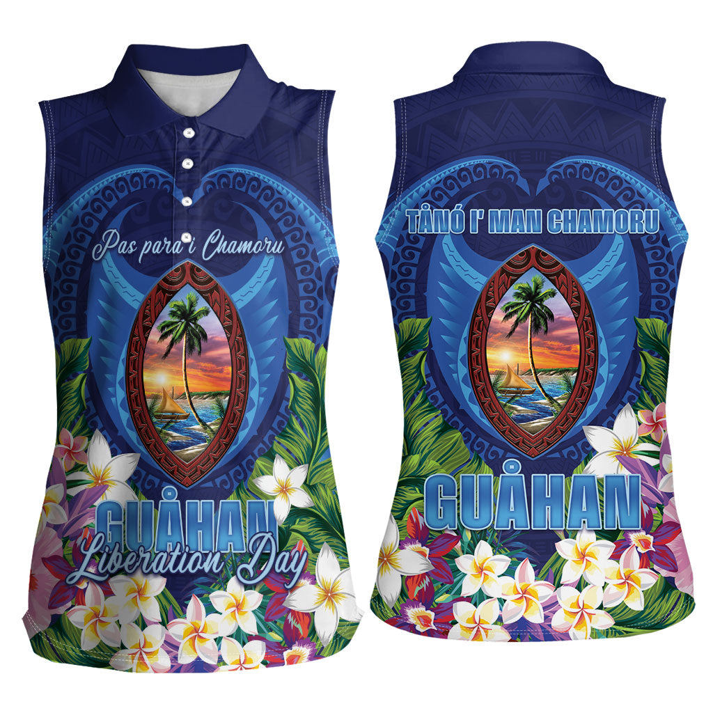 Guam Liberation Day Women Sleeveless Polo Shirt Pas Para I Chamoru