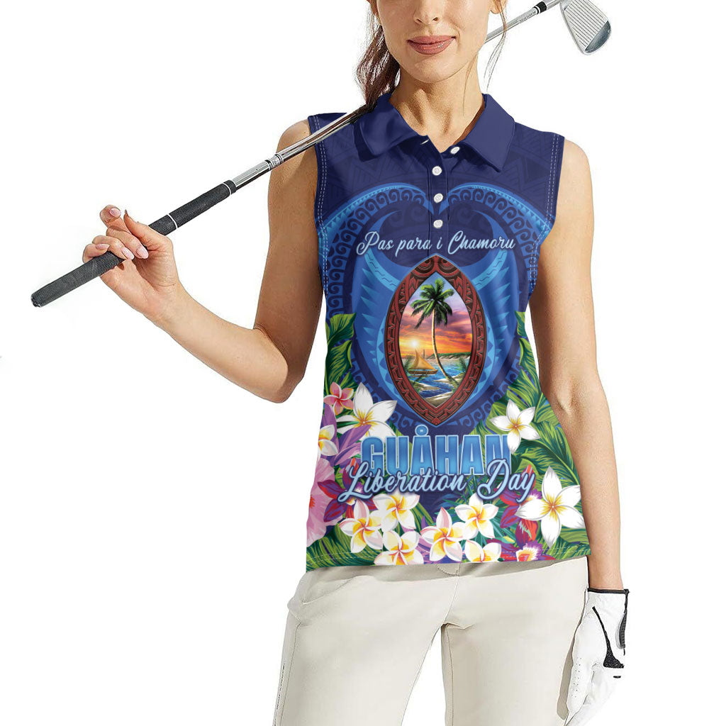 Guam Liberation Day Women Sleeveless Polo Shirt Pas Para I Chamoru