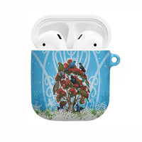 New Zealand Birds Christmas AirPods Case Pohutukawa Xmas Tree