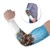 New Zealand Birds Christmas Arm Sleeves Pohutukawa Xmas Tree