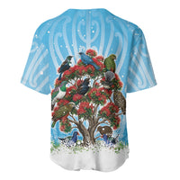 New Zealand Birds Christmas Baseball Jersey Pohutukawa Xmas Tree