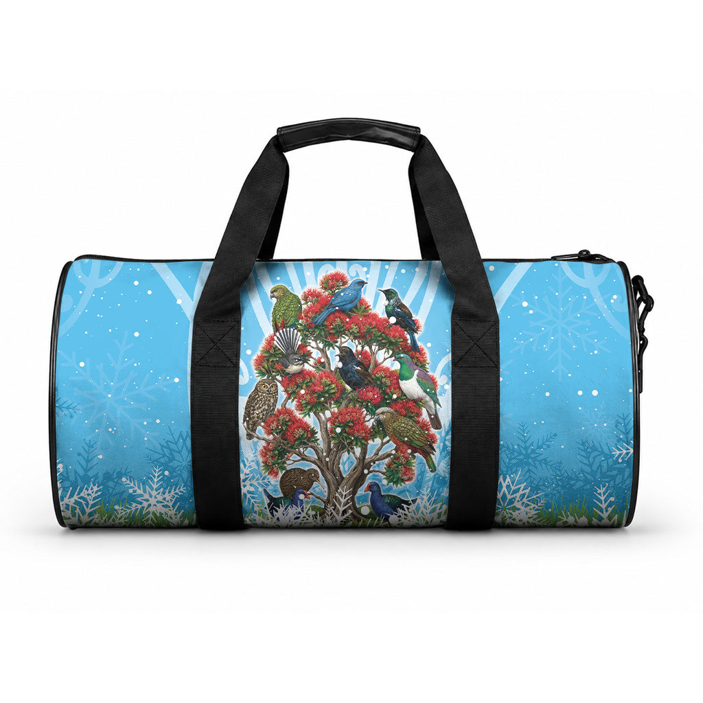 New Zealand Birds Christmas Duffle Bag Pohutukawa Xmas Tree LT05 One size Blue - Polynesian Pride