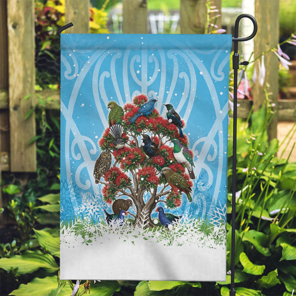 New Zealand Birds Christmas Garden Flag Pohutukawa Xmas Tree