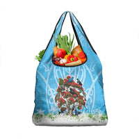 New Zealand Birds Christmas Grocery Bag Pohutukawa Xmas Tree