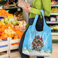 New Zealand Birds Christmas Grocery Bag Pohutukawa Xmas Tree