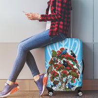 New Zealand Birds Christmas Luggage Cover Pohutukawa Xmas Tree