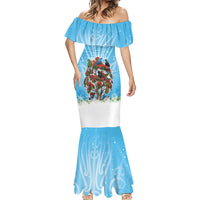 New Zealand Birds Christmas Mermaid Dress Pohutukawa Xmas Tree