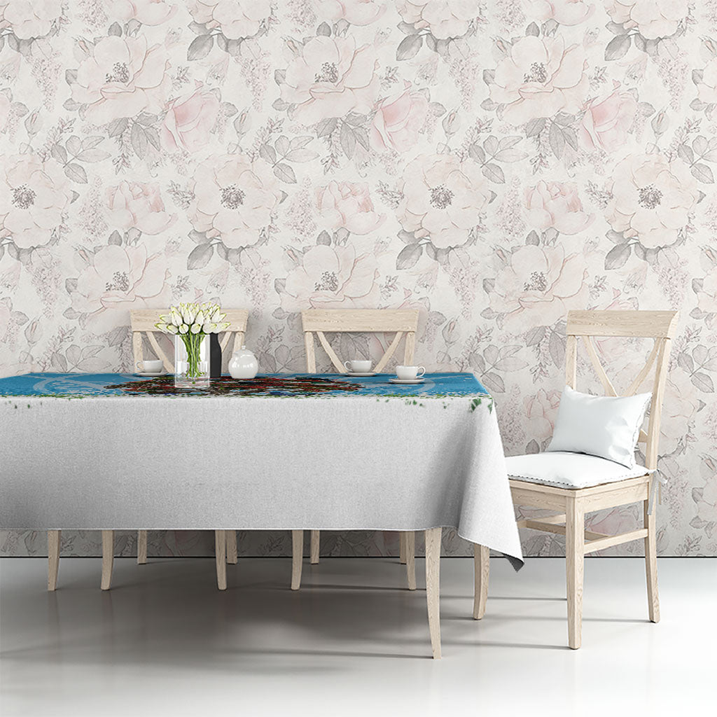 New Zealand Birds Christmas Tablecloth Pohutukawa Xmas Tree