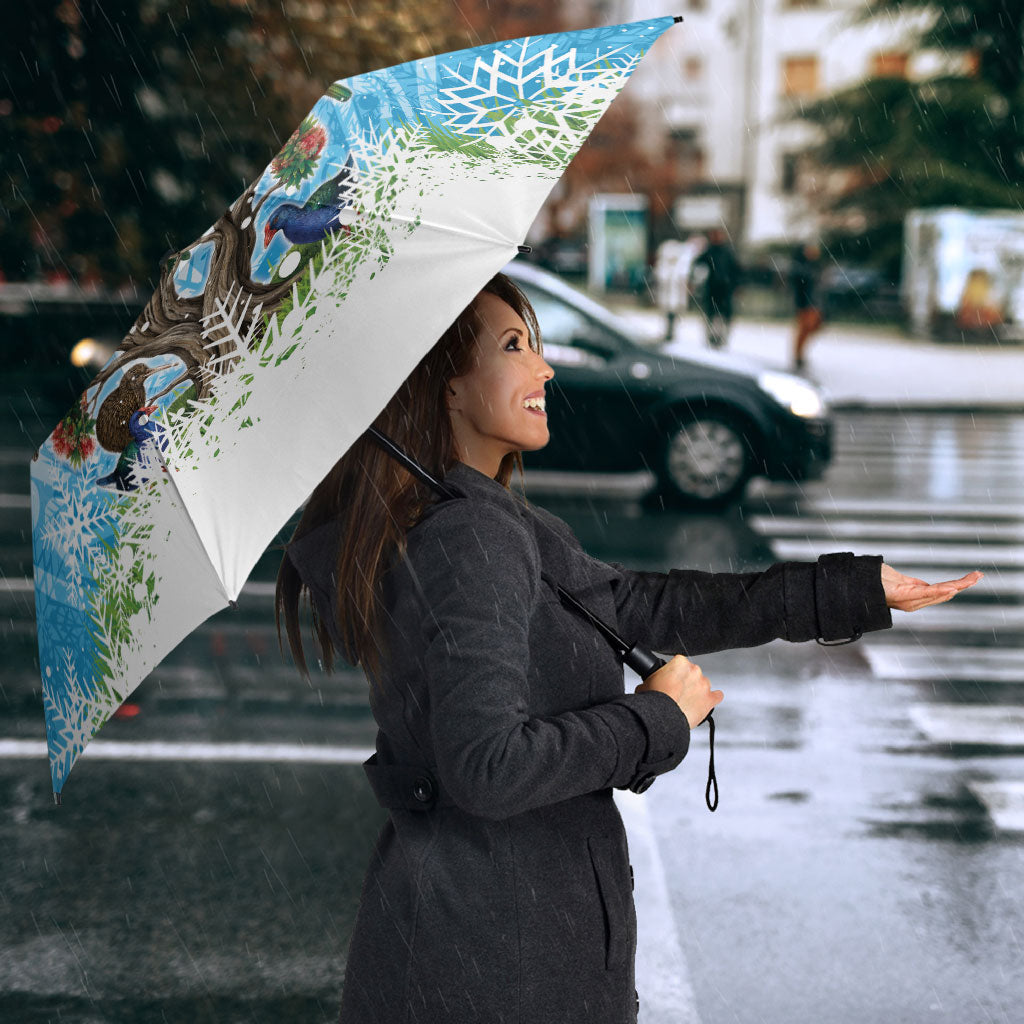 New Zealand Birds Christmas Umbrella Pohutukawa Xmas Tree