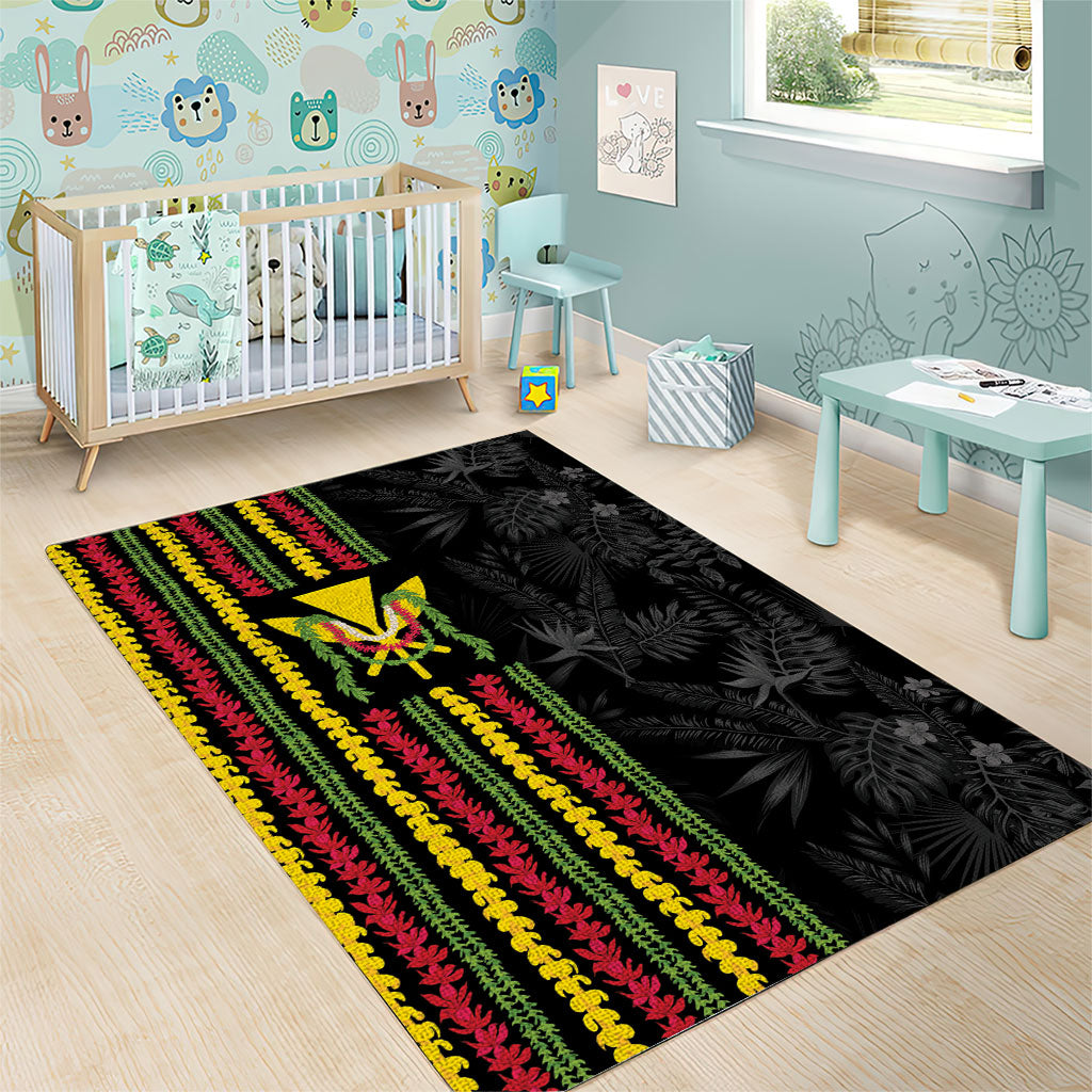 Hawaii Lei Kanaka Maoli Flag Area Rug Tropical Vibes