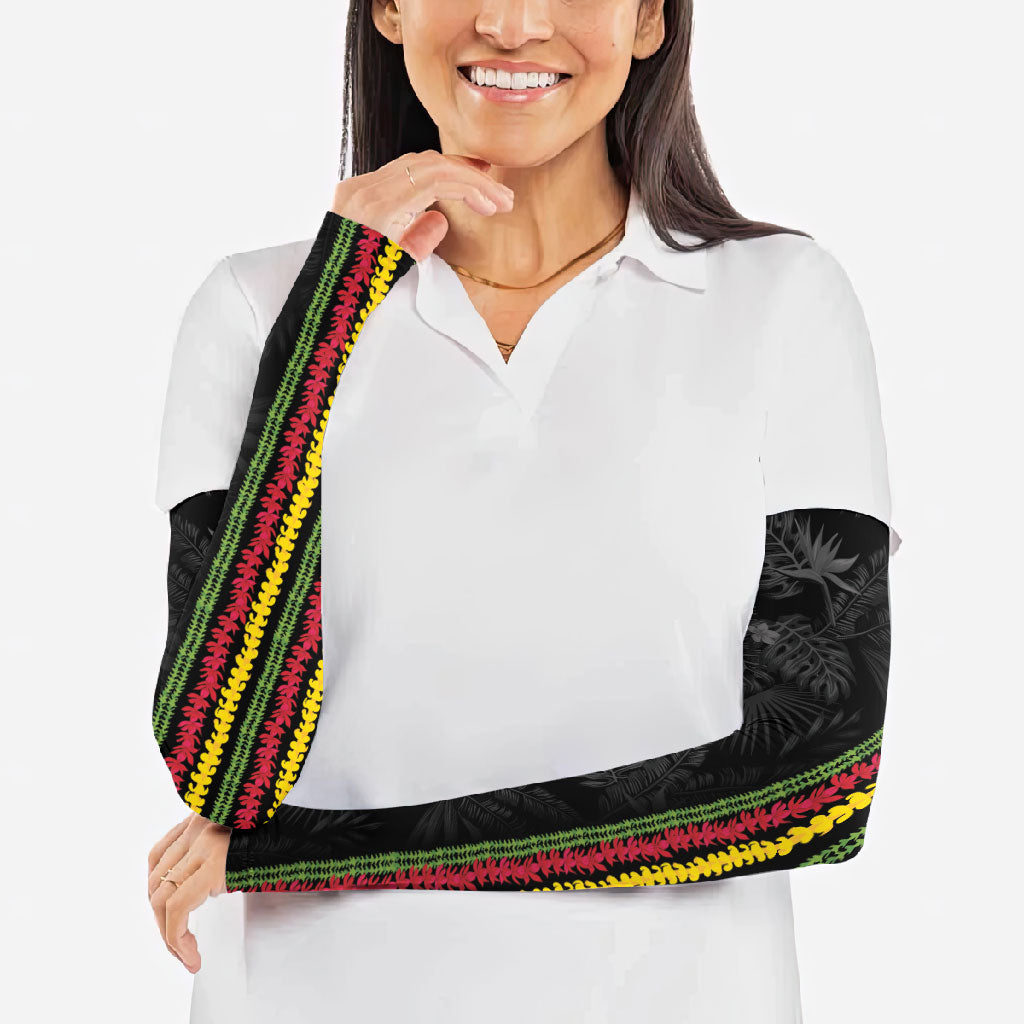 Hawaii Lei Kanaka Maoli Flag Arm Sleeves Tropical Vibes