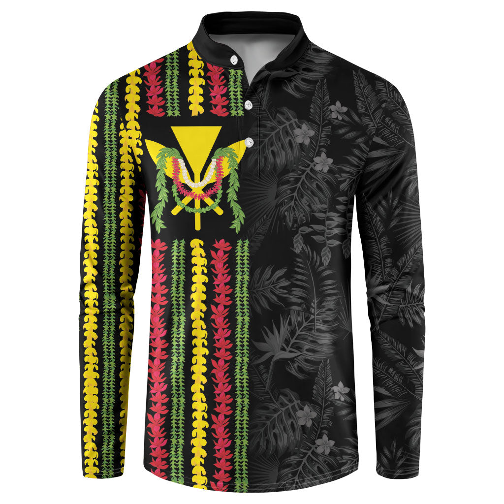 Hawaii Lei Kanaka Maoli Flag Button Sweatshirt Tropical Vibes