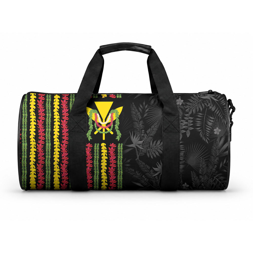 Hawaii Lei Kanaka Maoli Flag Duffle Bag Tropical Vibes LT05 One size Black - Polynesian Pride