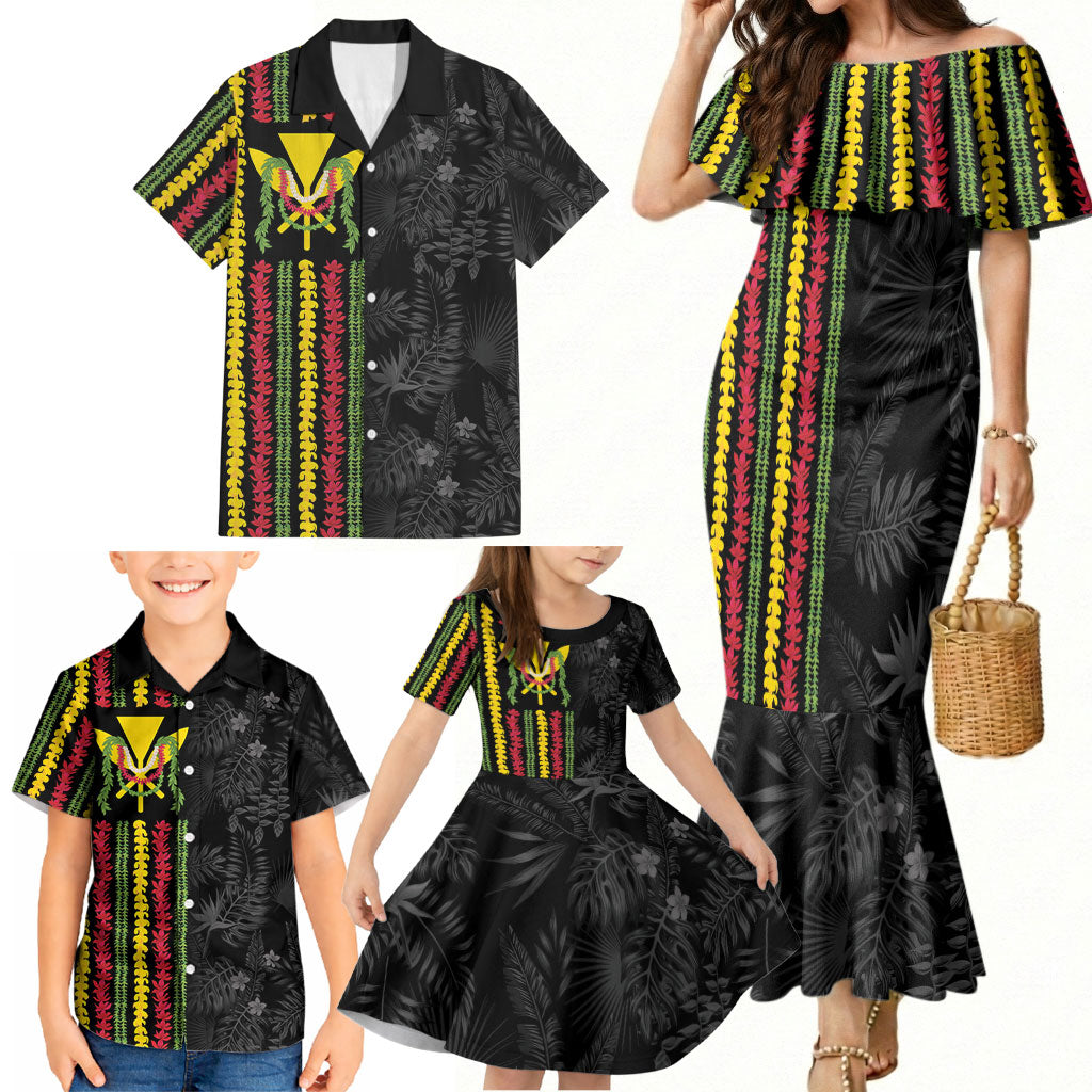 Hawaii Lei Kanaka Maoli Flag Family Matching Mermaid Dress and Hawaiian Shirt Tropical Vibes LT05 - Polynesian Pride