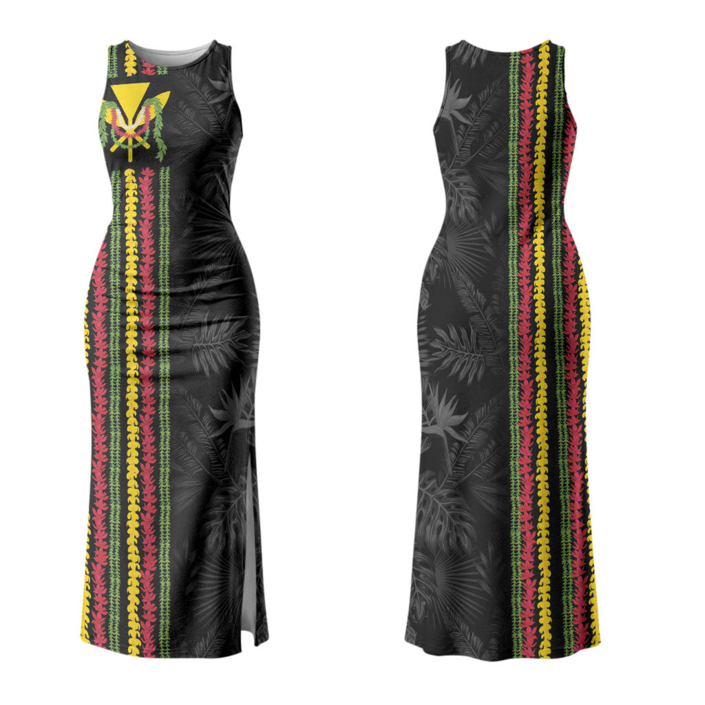 Hawaii Lei Kanaka Maoli Flag Family Matching Tank Maxi Dress and Hawaiian Shirt Tropical Vibes