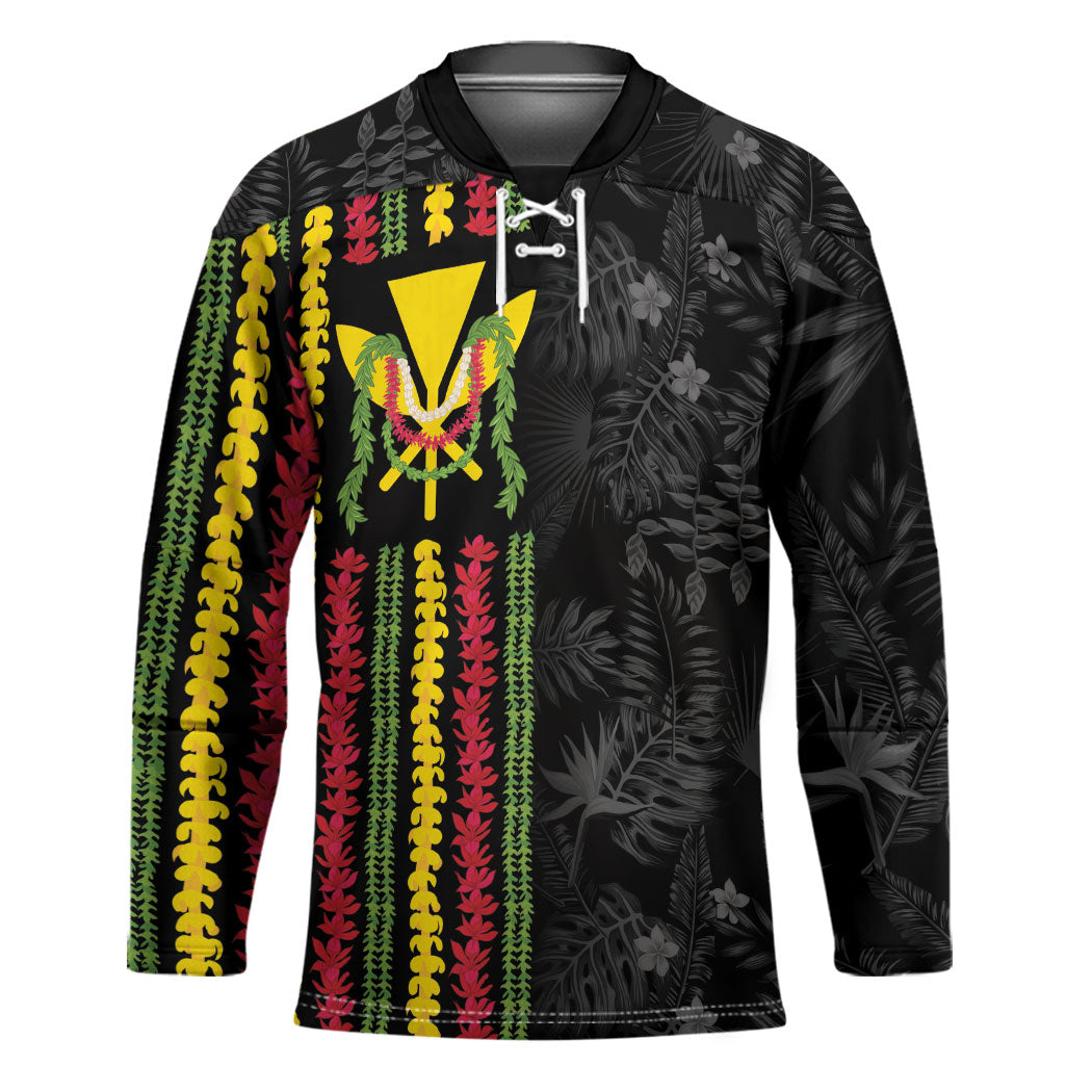 Hawaii Lei Kanaka Maoli Flag Hockey Jersey Tropical Vibes