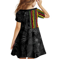 Hawaii Lei Kanaka Maoli Flag Kid Short Sleeve Dress Tropical Vibes