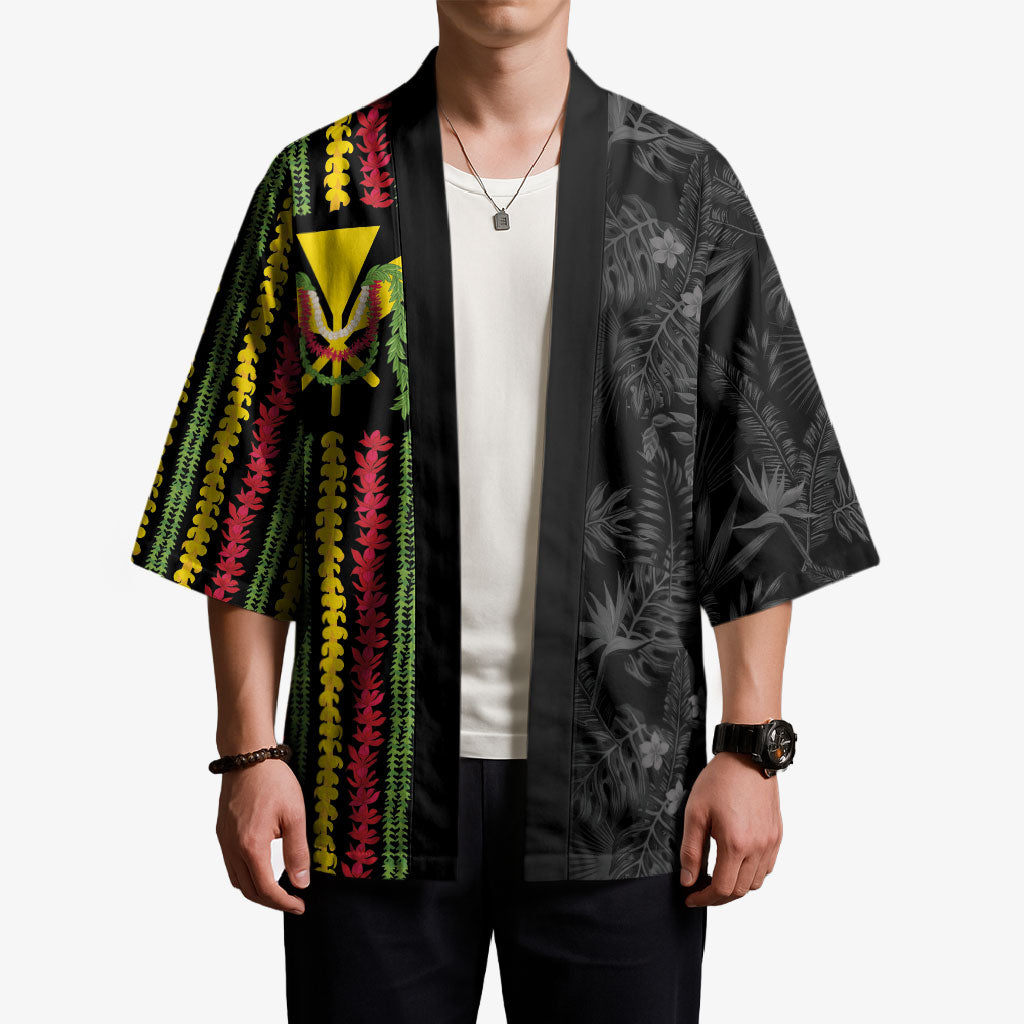 Hawaii Lei Kanaka Maoli Flag Kimono Tropical Vibes