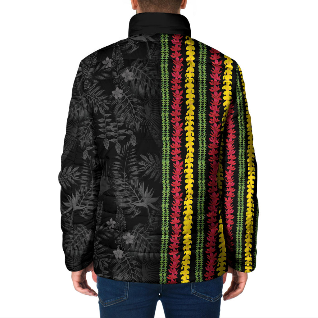 Hawaii Lei Kanaka Maoli Flag Padded Jacket Tropical Vibes