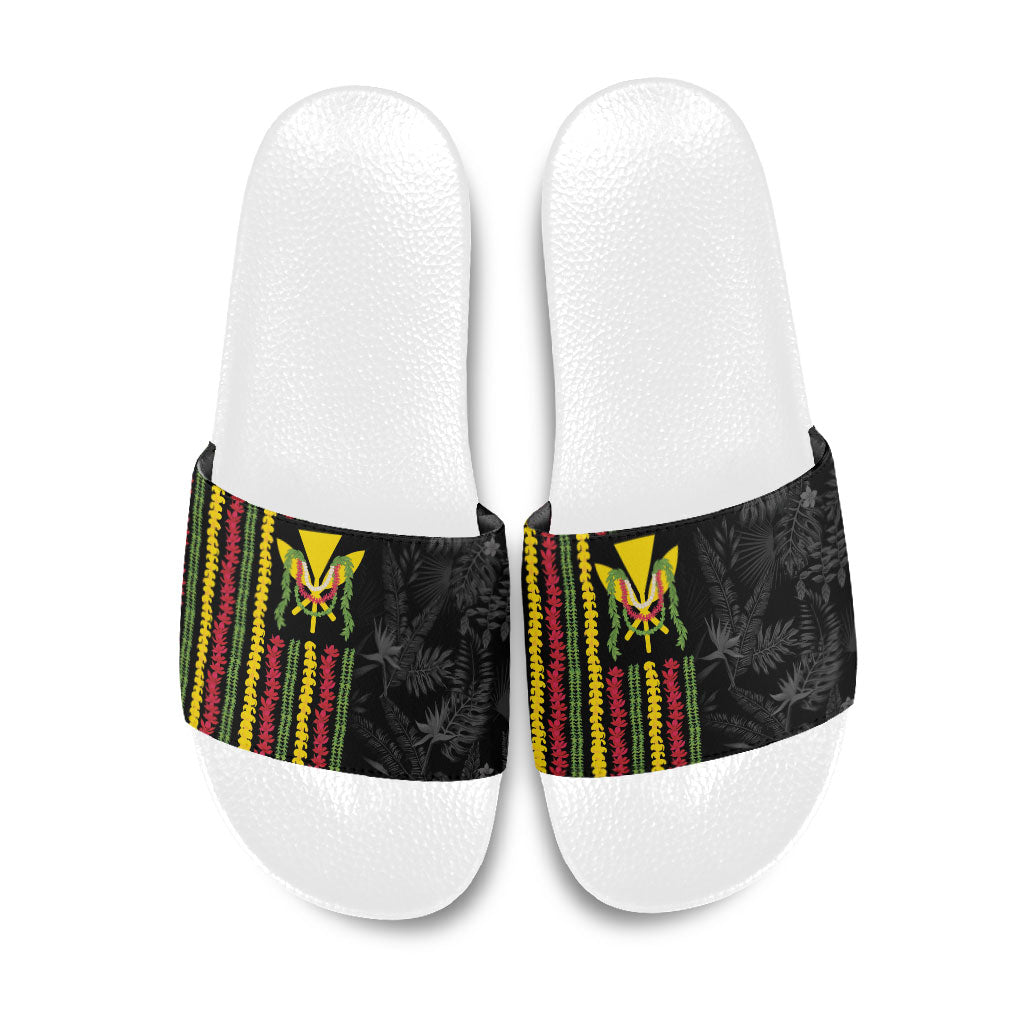Hawaii Lei Kanaka Maoli Flag Slide Sandals Tropical Vibes