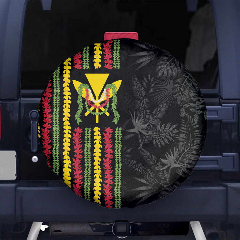 Hawaii Lei Kanaka Maoli Flag Spare Tire Cover Tropical Vibes
