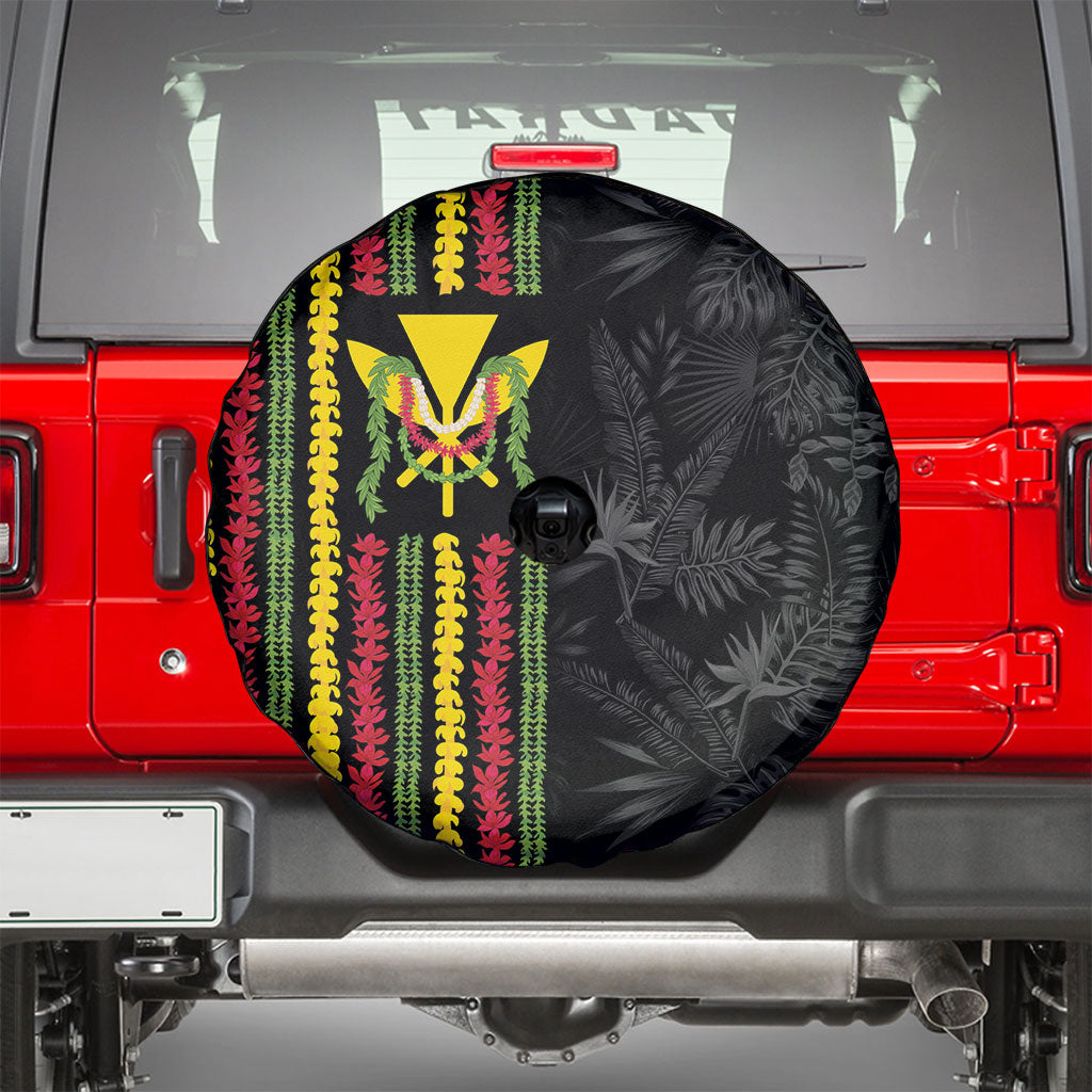 Hawaii Lei Kanaka Maoli Flag Spare Tire Cover Tropical Vibes