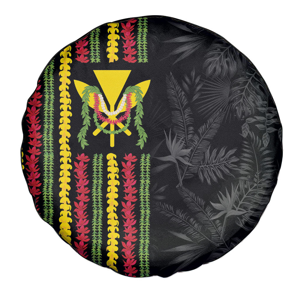 Hawaii Lei Kanaka Maoli Flag Spare Tire Cover Tropical Vibes