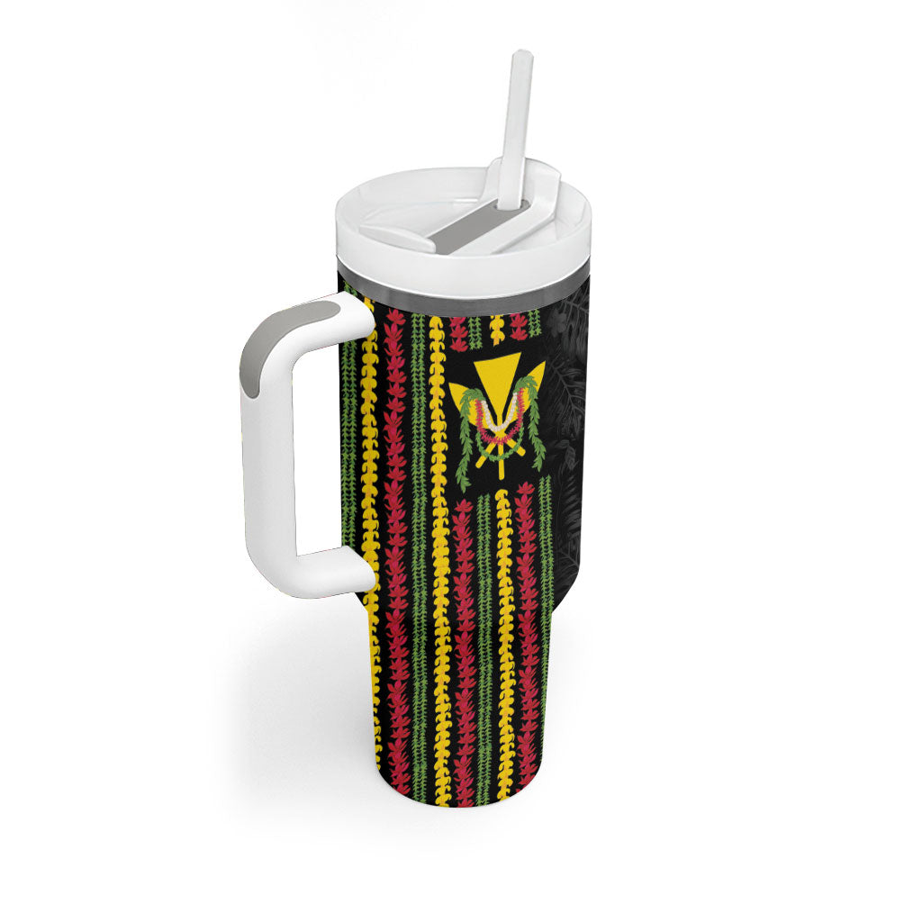 Hawaii Lei Kanaka Maoli Flag Tumbler With Handle Tropical Vibes