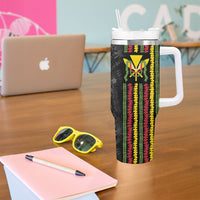 Hawaii Lei Kanaka Maoli Flag Tumbler With Handle Tropical Vibes