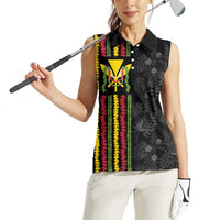 Hawaii Lei Kanaka Maoli Flag Women Sleeveless Polo Shirt Tropical Vibes